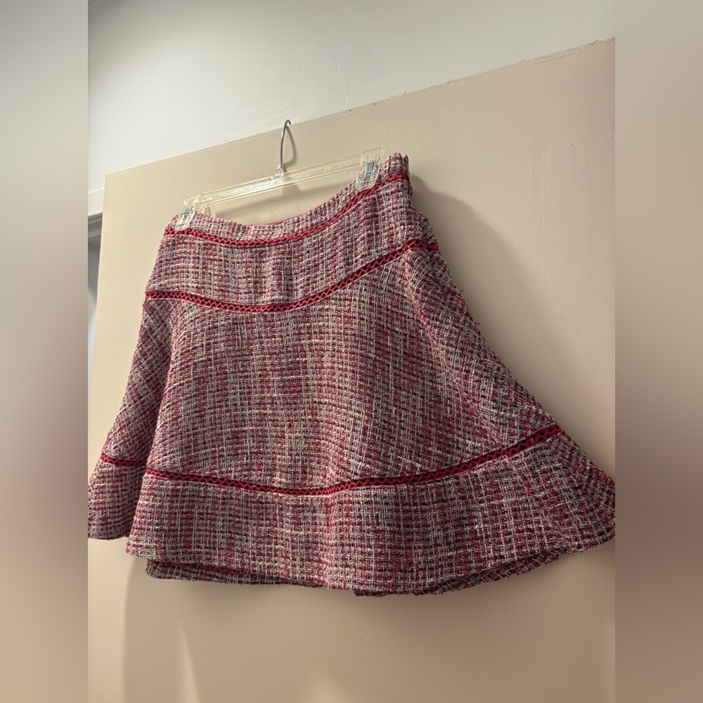 Banana Republic Pink and White Tweed A-Line Skirt